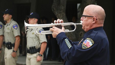 Tracy Landrus at event honoring law enforcement officers.